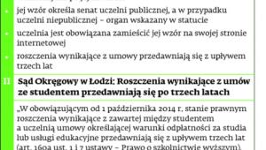 Student zapłaci zgodnie z zawartym kontraktem