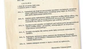 Ustawa o budowie portu w Gdyni z 23 września 1922 r. .